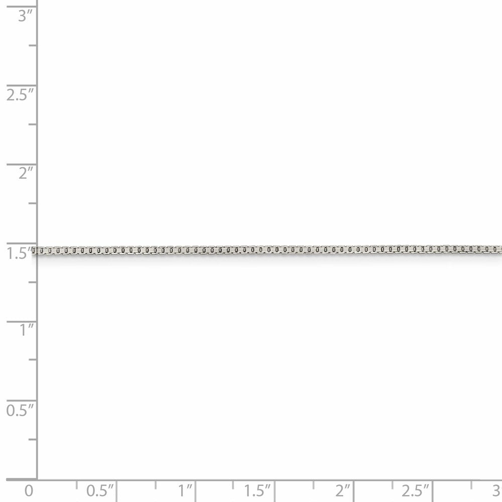 18 Inch Sterling Silver 1.25mm 8 Sided Diamond-Cut Box Chain W/2In Ext.