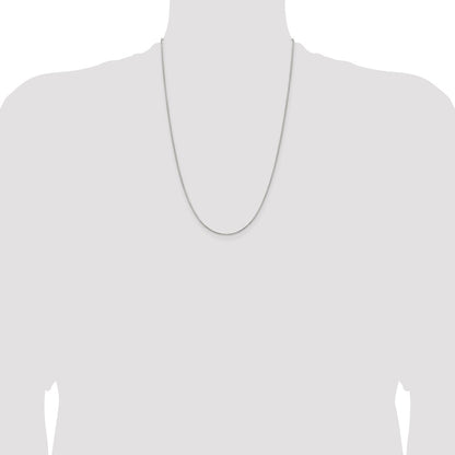 24 Inch Sterling Silver 1.25mm 8 Sided Diamond-Cut Box Chain Necklace