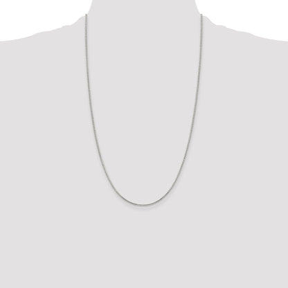 26 Inch Sterling Silver 1.25mm 8 Sided Diamond-Cut Box Chain Necklace