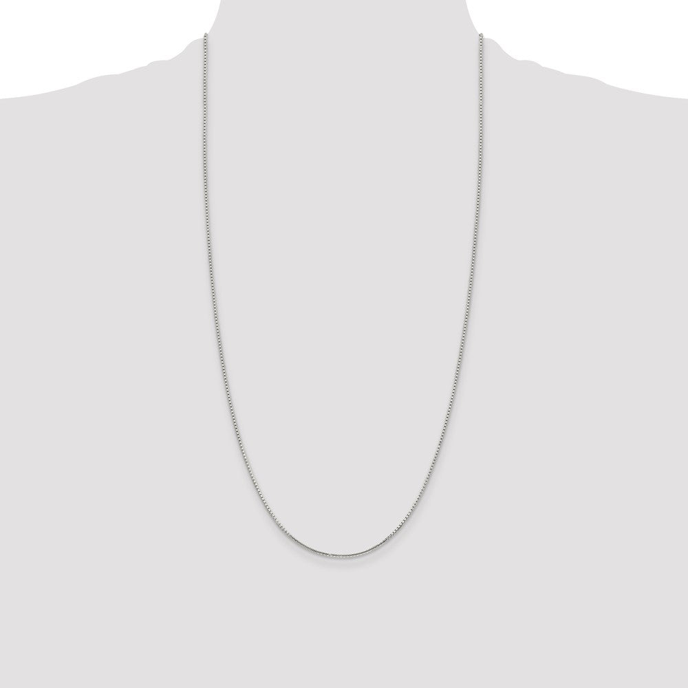 28 Inch Sterling Silver 1.25mm 8 Sided Diamond-Cut Box Chain Necklace