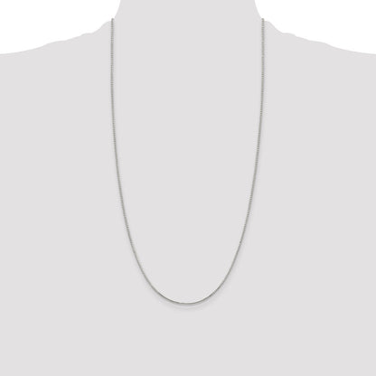 28 Inch Sterling Silver 1.25mm 8 Sided Diamond-Cut Box Chain Necklace