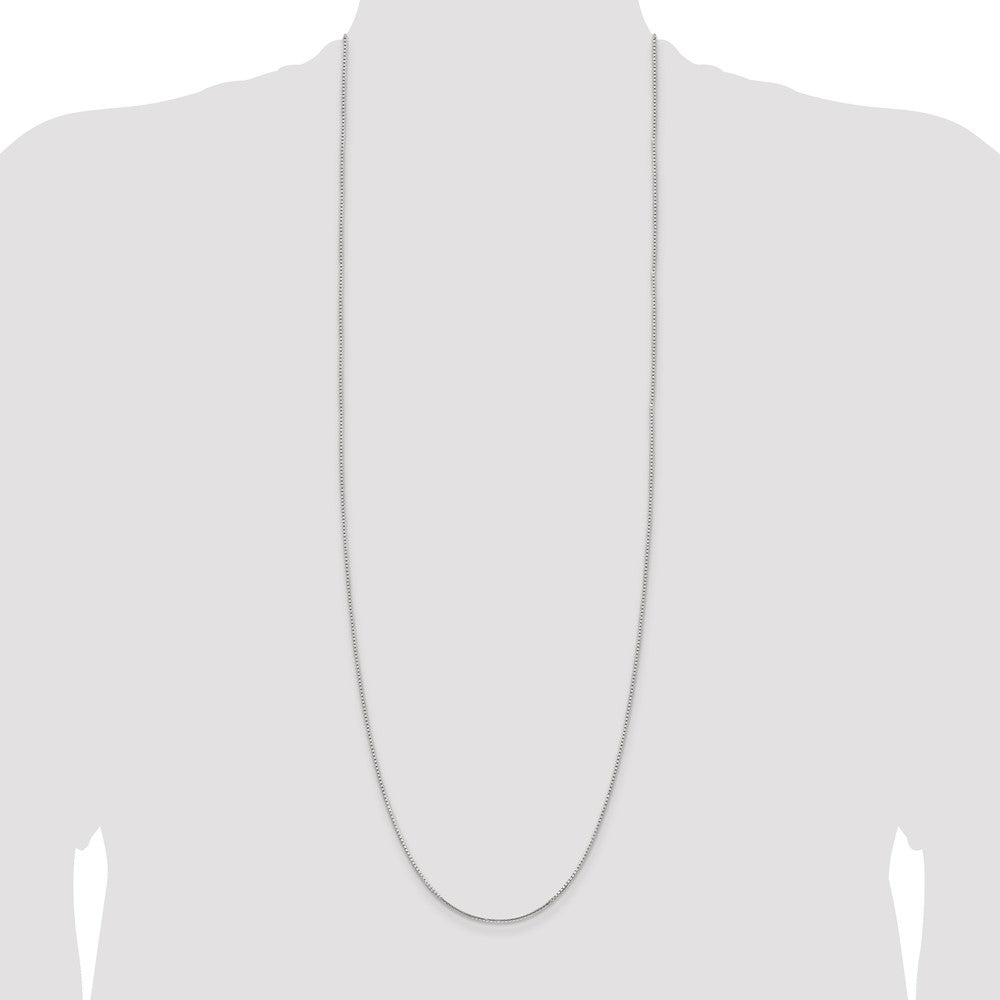 36 Inch Sterling Silver 1.25mm 8 Sided Diamond-Cut Box Chain Necklace