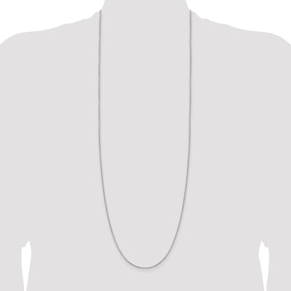36 Inch Sterling Silver 1.25mm 8 Sided Diamond-Cut Box Chain Necklace
