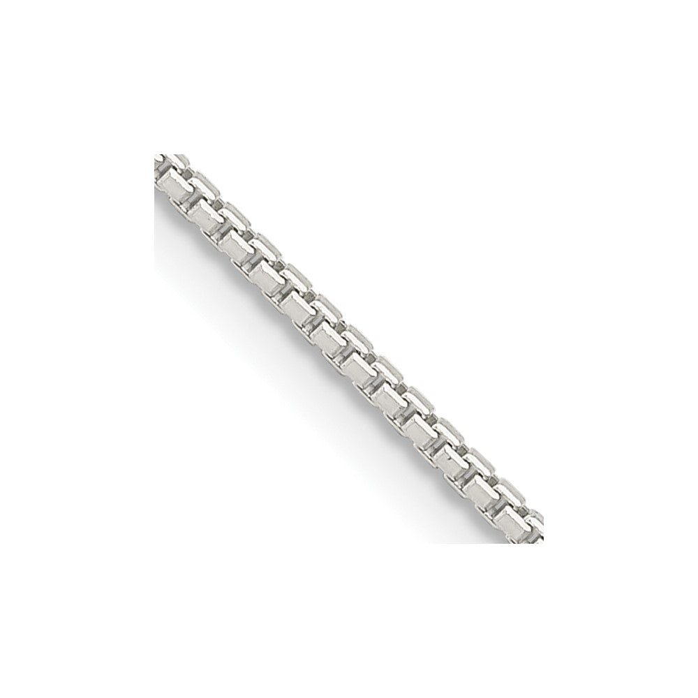 18 Inch Sterling Silver 1.25mm 8 Sided Diamond-Cut Box Chain W/2In Ext.