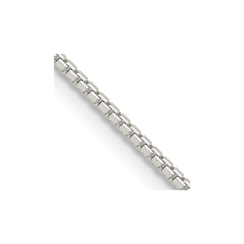 18 Inch Sterling Silver 1.25mm 8 Sided Diamond-Cut Box Chain W/2In Ext.