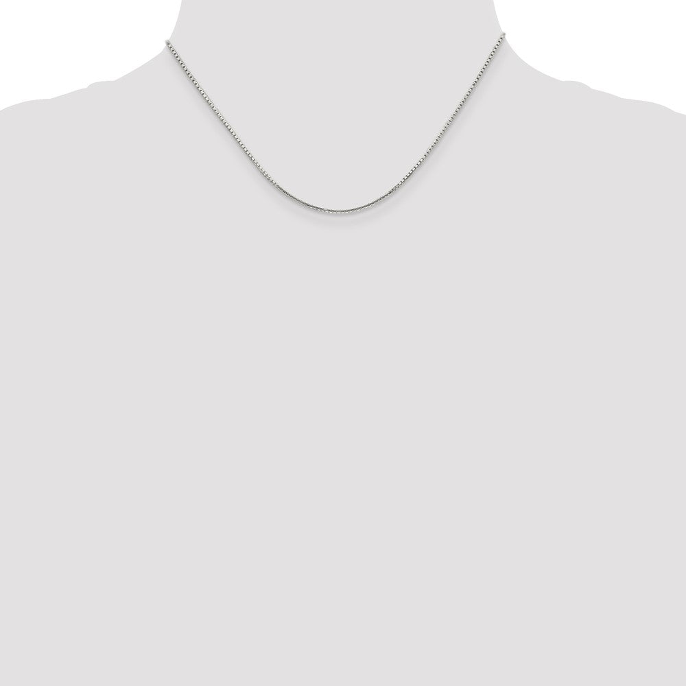 16 Inch Sterling Silver 1.35mm 8 Sided Diamond-Cut Box Chain Necklace