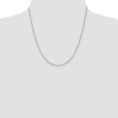 20 Inch Sterling Silver 1.35mm 8 Sided Diamond-Cut Box Chain Necklace
