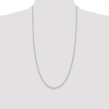 28 Inch Sterling Silver 1.35mm 8 Sided Diamond-Cut Box Chain Necklace