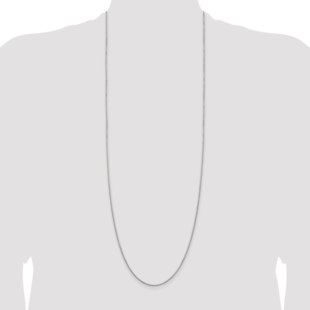 36 Inch Sterling Silver 1.35mm 8 Sided Diamond-Cut Box Chain Necklace