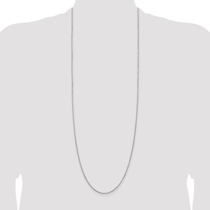 36 Inch Sterling Silver 1.35mm 8 Sided Diamond-Cut Box Chain Necklace