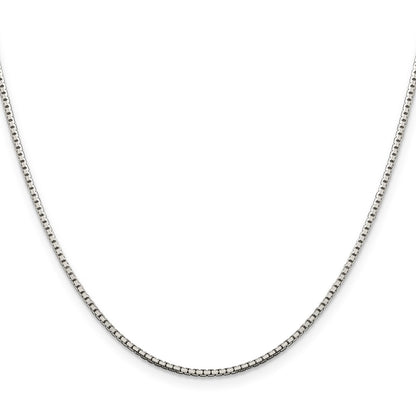20 Inch Sterling Silver 1.5mm 8 Sided Diamond-Cut Box Chain Necklace