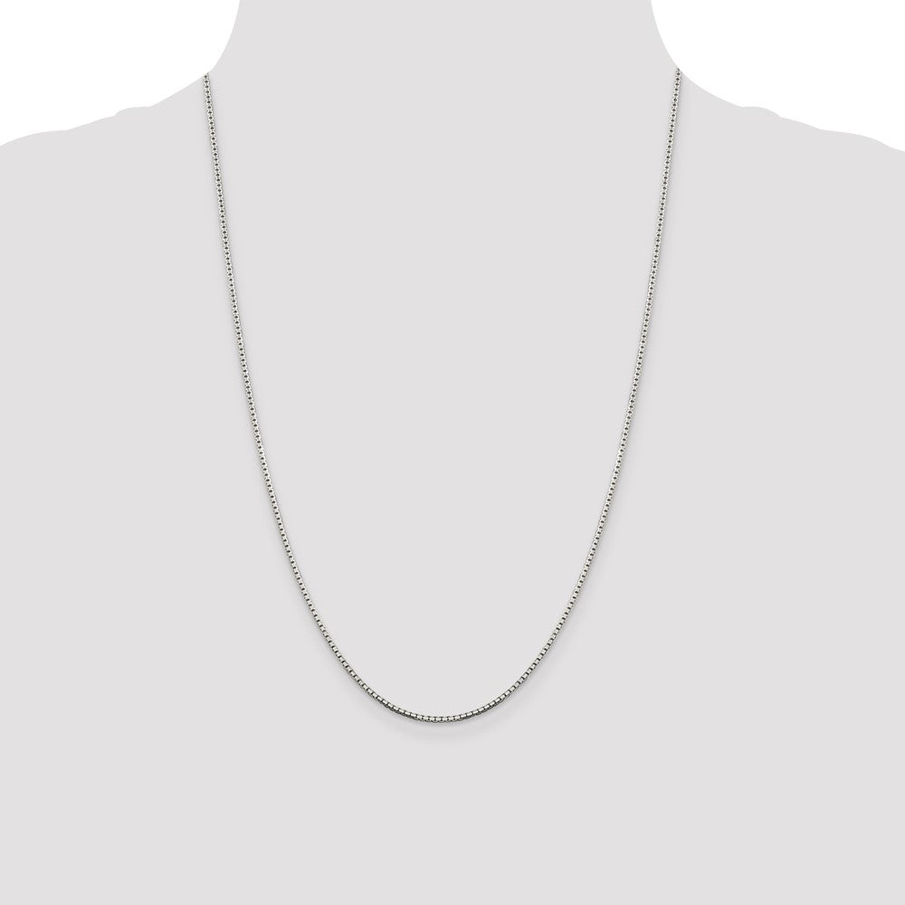 24 Inch Sterling Silver 1.5mm 8 Sided Diamond-Cut Box Chain Necklace