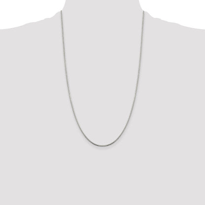 26 Inch Sterling Silver 1.5mm 8 Sided Diamond-Cut Box Chain Necklace