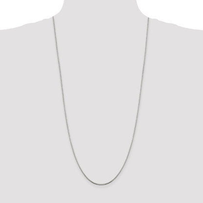 30 Inch Sterling Silver 1.5mm 8 Sided Diamond-Cut Box Chain Necklace
