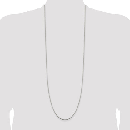 36 Inch Sterling Silver 1.5mm 8 Sided Diamond-Cut Box Chain Necklace