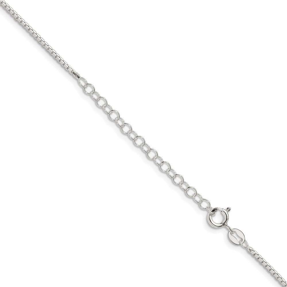 18 Inch Sterling Silver 1.5mm 8 Sided Diamond-Cut Box Chain W/2In Ext.