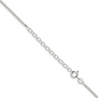 18 Inch Sterling Silver 1.5mm 8 Sided Diamond-Cut Box Chain W/2In Ext.
