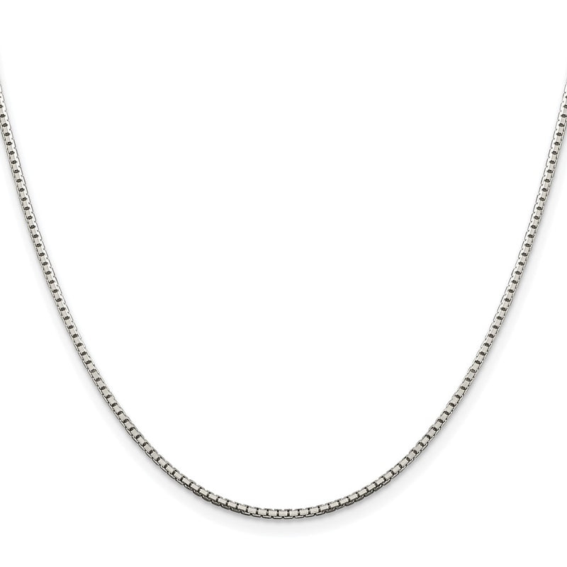 Sterling Silver Rhodium-Plated 1.5mm 8 Sided Box Chain