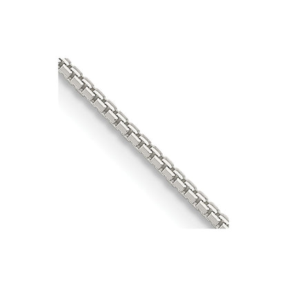 22 Inch Sterling Silver 1.5mm 8 Sided Diamond-Cut Box Chain W/4In Ext.