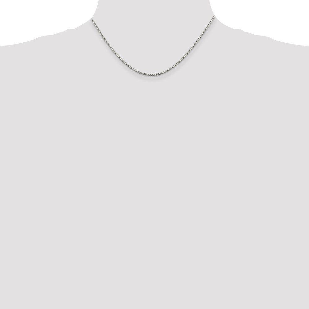16 Inch Sterling Silver 1.7mm 8 Sided Diamond-Cut Box Chain Necklace