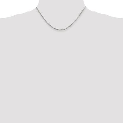 16 Inch Sterling Silver 1.7mm 8 Sided Diamond-Cut Box Chain Necklace