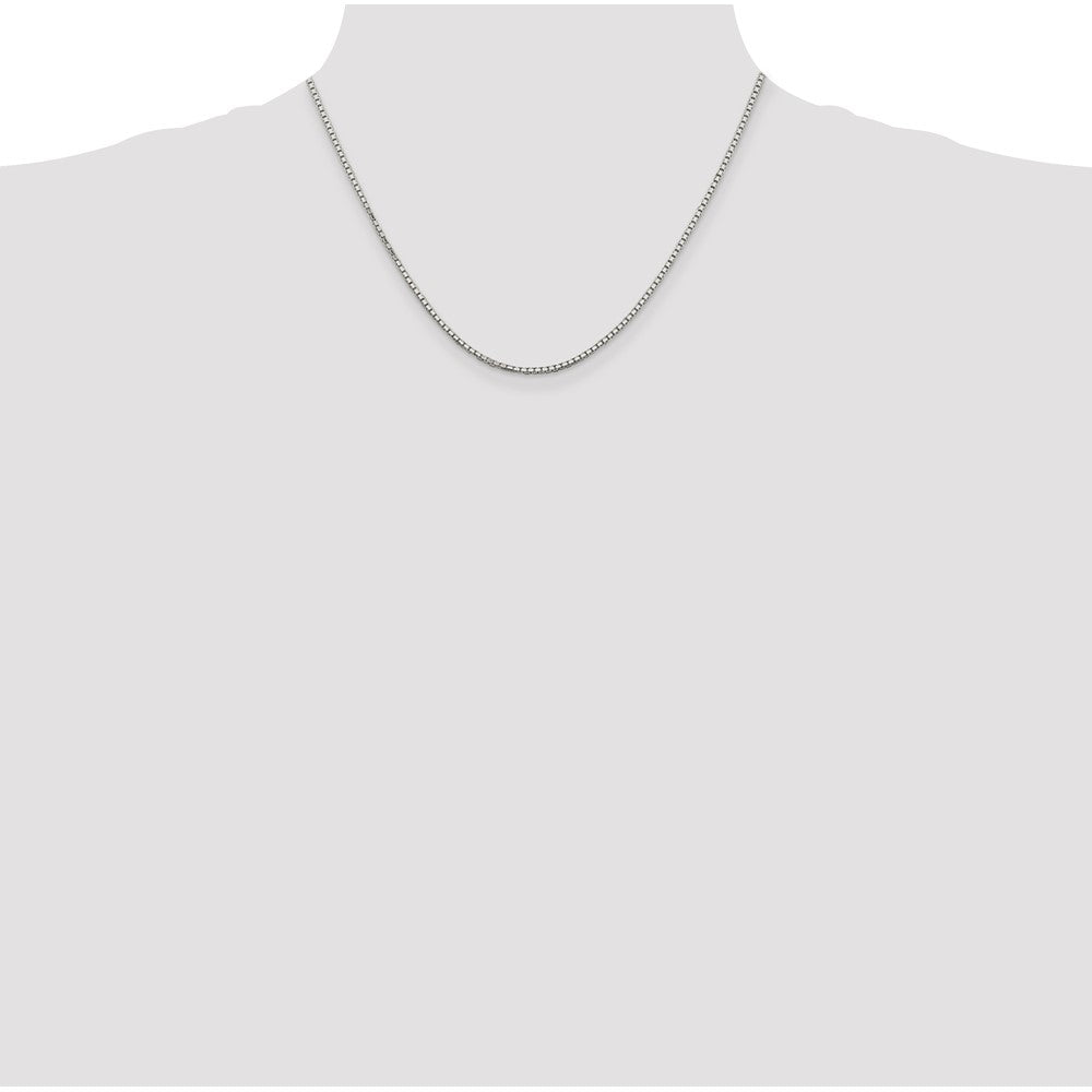 18 Inch Sterling Silver 1.7mm 8 Sided Diamond-Cut Box Chain Necklace