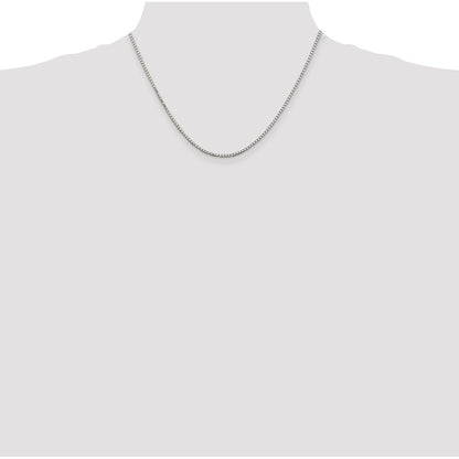 18 Inch Sterling Silver 1.7mm 8 Sided Diamond-Cut Box Chain Necklace