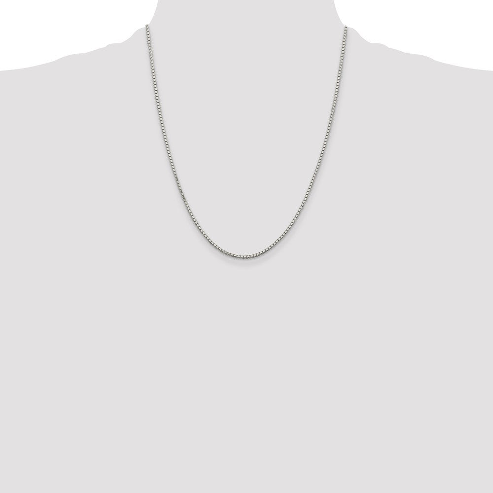 22 Inch Sterling Silver 1.7mm 8 Sided Diamond-Cut Box Chain Necklace