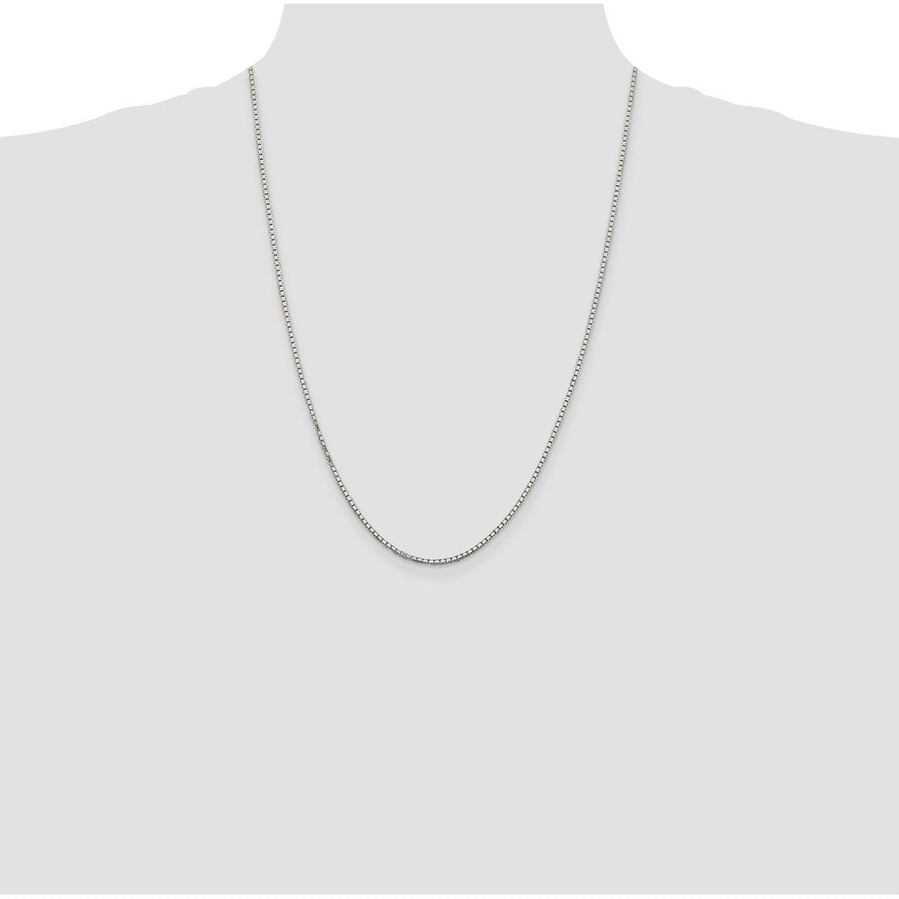 24 Inch Sterling Silver 1.7mm 8 Sided Diamond-Cut Box Chain Necklace