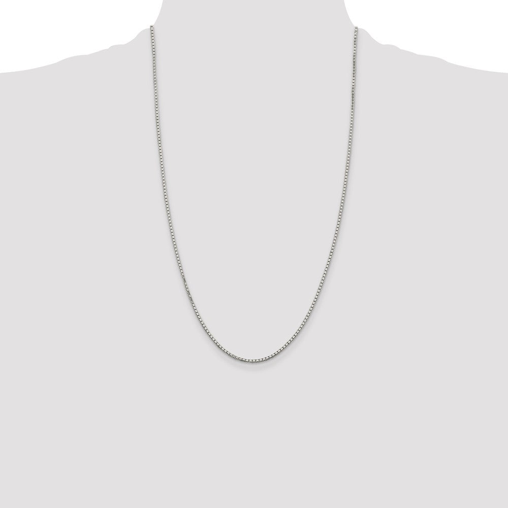 26 Inch Sterling Silver 1.7mm 8 Sided Diamond-Cut Box Chain Necklace
