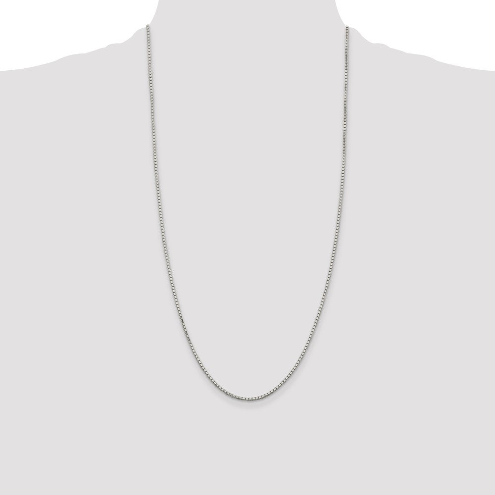 28 Inch Sterling Silver 1.7mm 8 Sided Diamond-Cut Box Chain Necklace