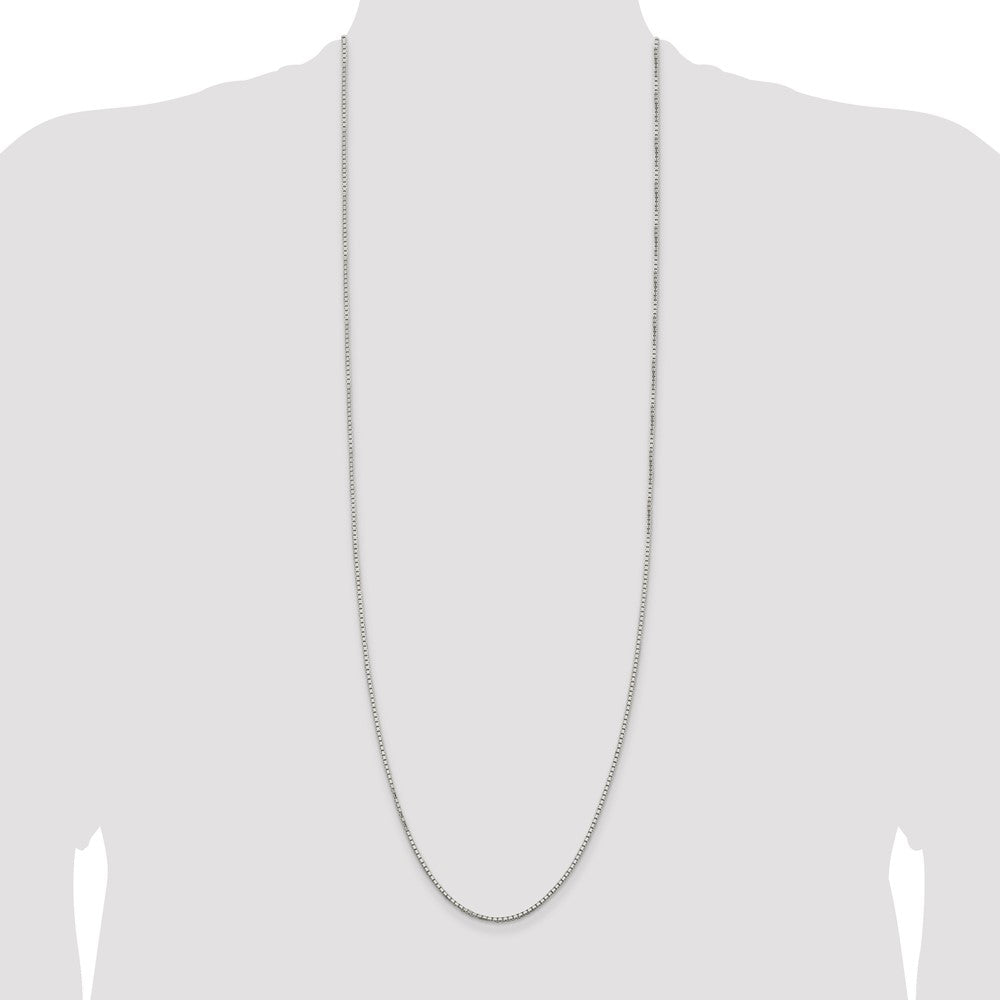 36 Inch Sterling Silver 1.7mm 8 Sided Diamond-Cut Box Chain Necklace