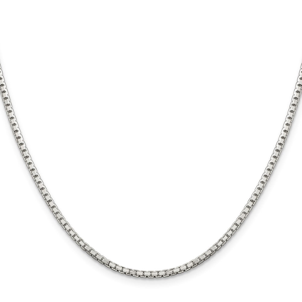 20 Inch Sterling Silver 2mm 8 Sided Diamond-Cut Box Chain Necklace