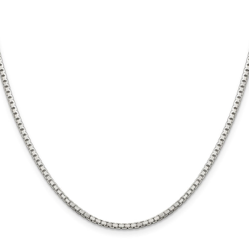 30 Inch Sterling Silver 2mm 8 Sided Diamond-Cut Box Chain Necklace