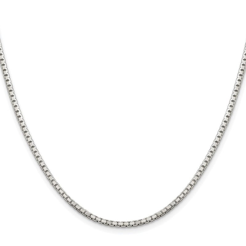 Sterling Silver Rhodium-Plated 2mm 8 Sided Box Chain