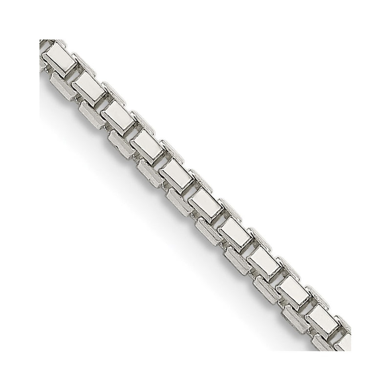 30 Inch Sterling Silver 2mm 8 Sided Diamond-Cut Box Chain Necklace