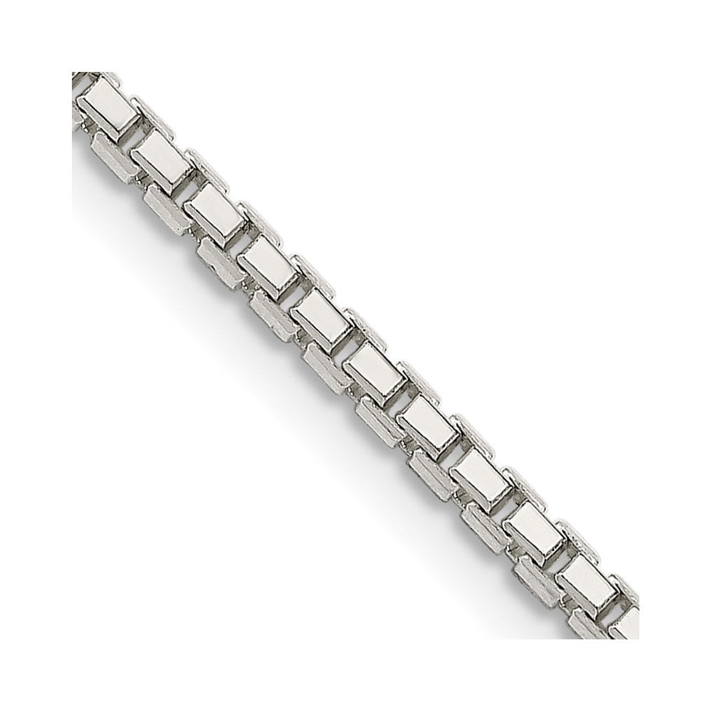 20 Inch Sterling Silver 2mm 8 Sided Diamond-Cut Box Chain Necklace