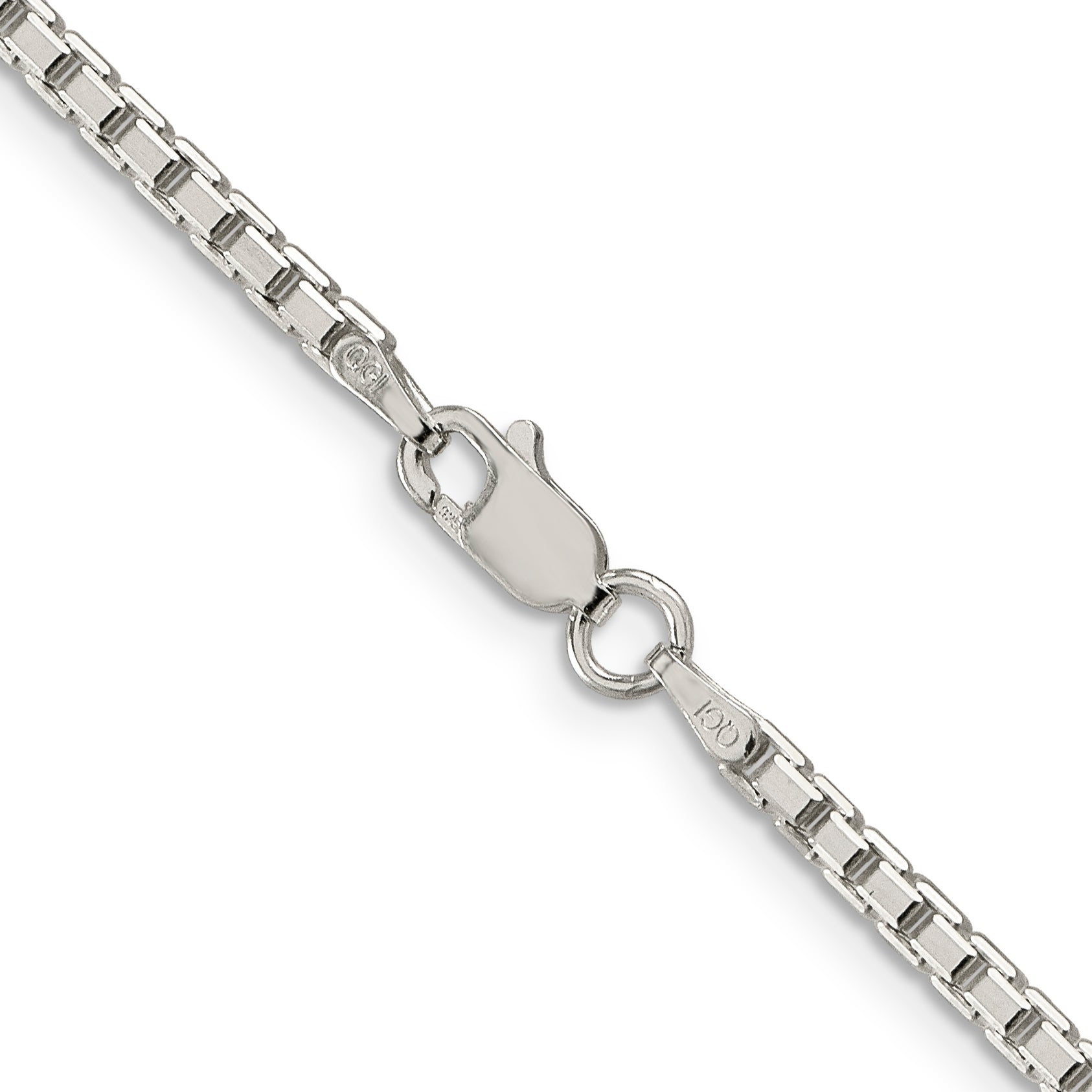 28 Inch Sterling Silver 2.5mm 8 Sided Diamond-Cut Box Chain Necklace