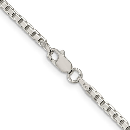 28 Inch Sterling Silver 2.5mm 8 Sided Diamond-Cut Box Chain Necklace