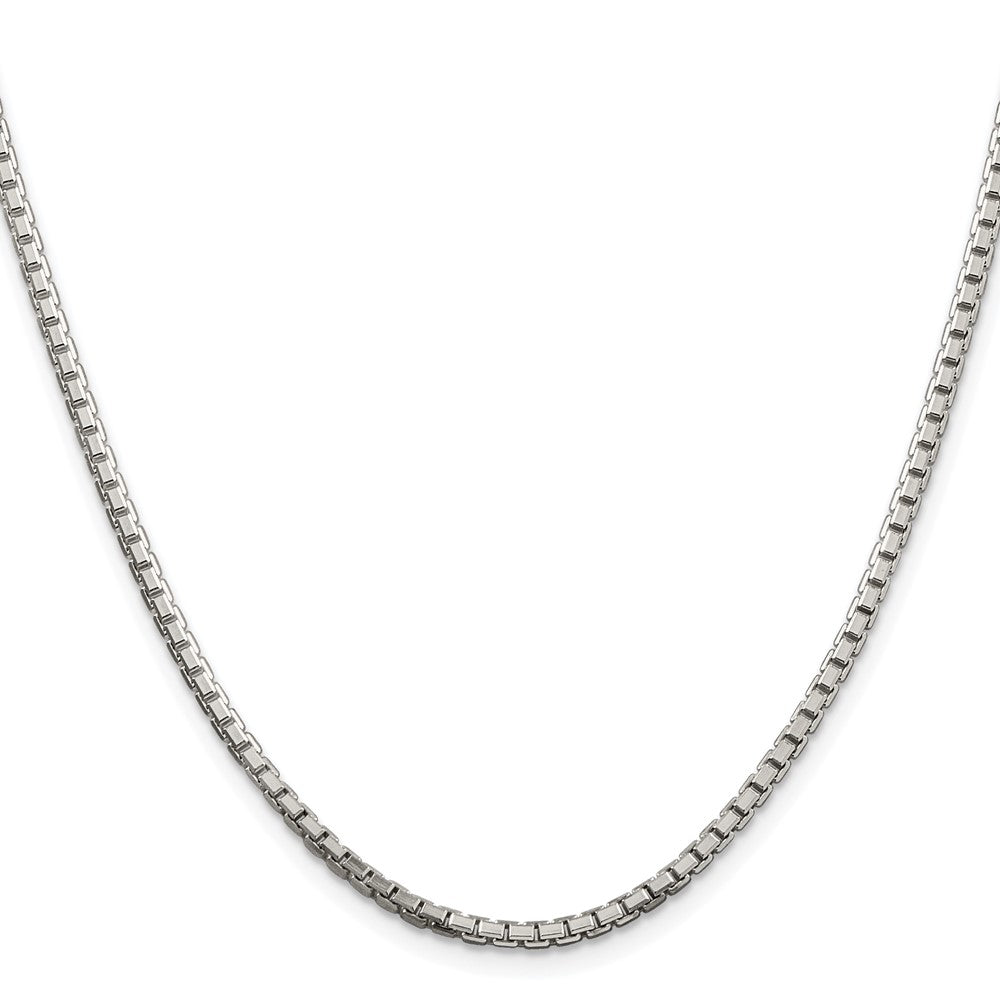 Sterling Silver Rhodium-Plated 2.5mm 8 Sided Box Chain