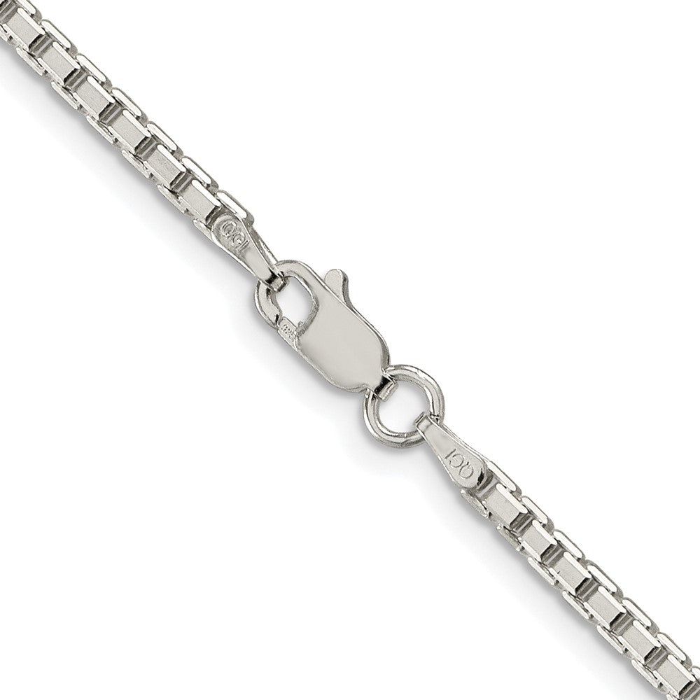 Sterling Silver Rhodium-Plated 2.5mm 8 Sided Box Chain