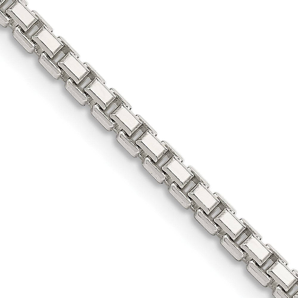 36 Inch Sterling Silver 2.5mm 8 Sided Diamond-Cut Box Chain Necklace