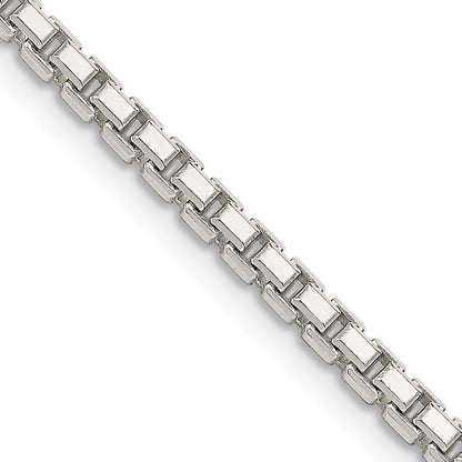 36 Inch Sterling Silver 2.5mm 8 Sided Diamond-Cut Box Chain Necklace