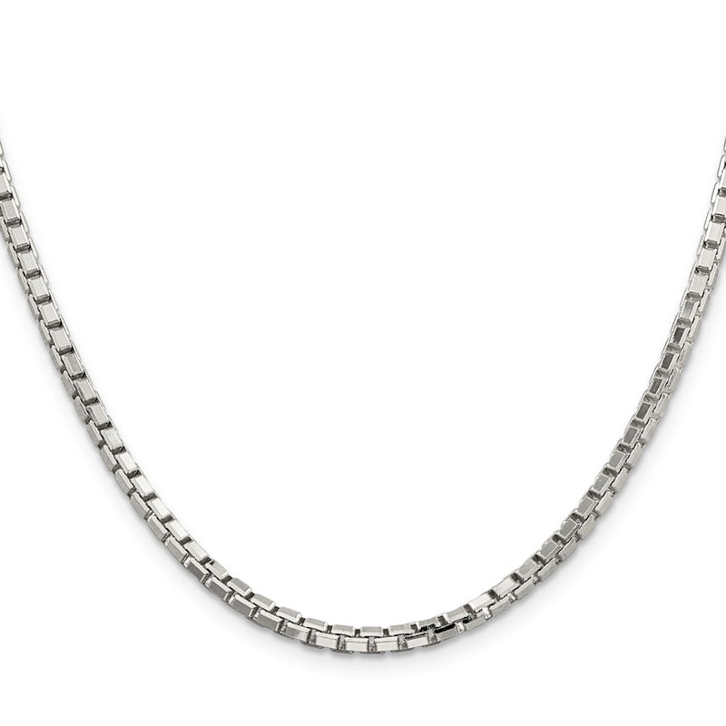16 Inch Sterling Silver 2.9mm 8 Sided Diamond-Cut Box Chain Necklace