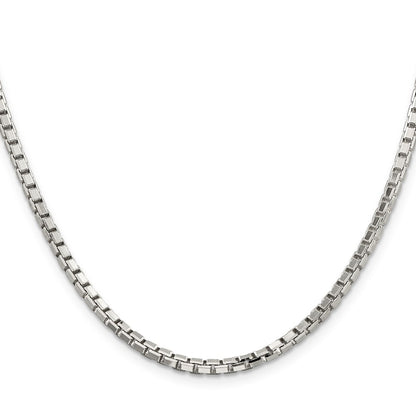 20 Inch Sterling Silver 2.9mm 8 Sided Diamond-Cut Box Chain Necklace