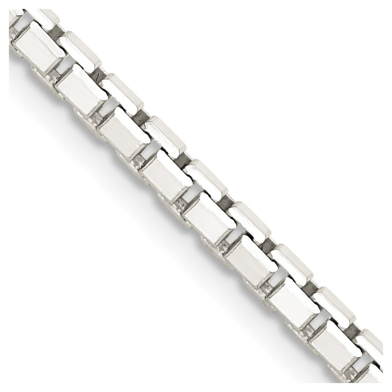 16 Inch Sterling Silver 2.9mm 8 Sided Diamond-Cut Box Chain Necklace