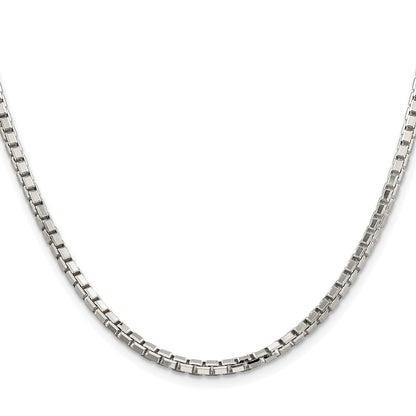 Sterling Silver Rhodium-Plated 2.9mm 8 Sided Box Chain