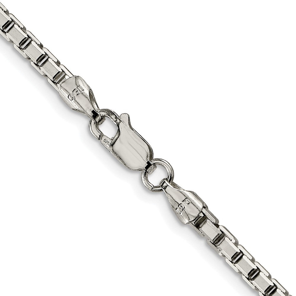 Sterling Silver Rhodium-Plated 2.9mm 8 Sided Box Chain