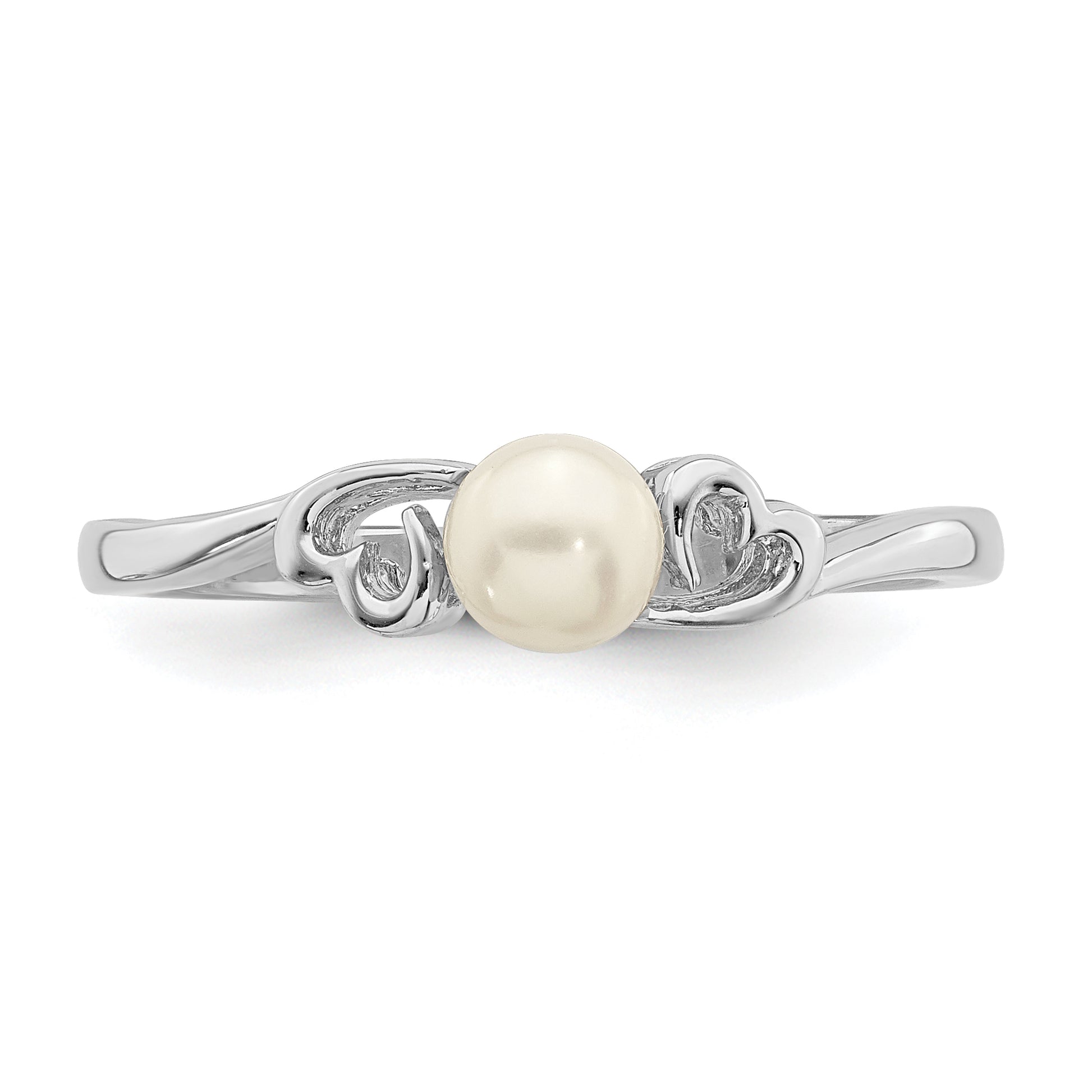 Sterling Silver Rhodium-Plated Fw Cultured Pearl Ring