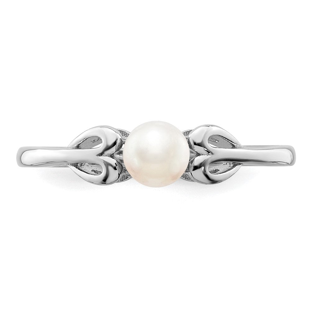 Sterling Silver Rhodium-Plated Fw Cultured Pearl Ring
